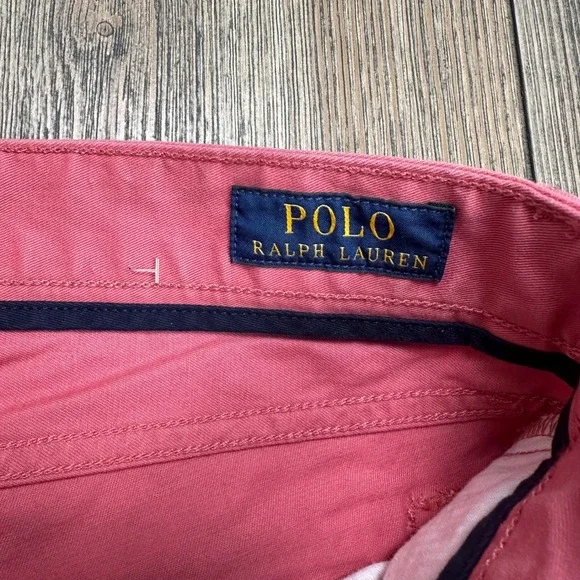 Polo Ralph Lauren Mens Slim Straight Fit Pink Stretch Cotton Pants 34x32 - Picture 7 of 12